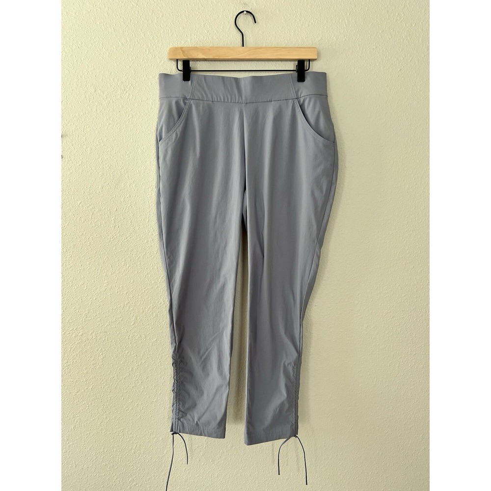 Columbia Women Anytime Omni Shield Casual Ankle Pants Perwinkle Grey Side Tie L